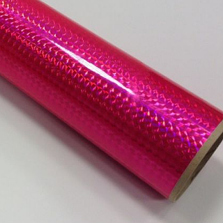 Fantasy 1/4 mosaic fluorescent pink PRIME, fluor. růžová fólie s holografickým efektem100cmx61cm