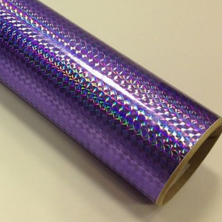 Fantasy 1/4 mosaic violet PRIME, fialková fólie s holografickým efektem 100cmx61cm