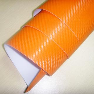 KARBON FOLIE 3D oranžová - CARBON FOLIE, KARBONOVÁ FOLIE 25cm x 25cm