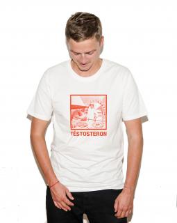 TĚSTOSTERON Natural White Tee Velikost: 3XL