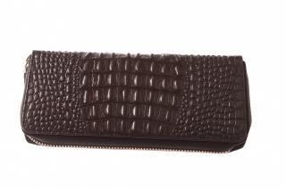 Dámská kožená černá designovaná peněženka penál- 750212 Kroko
