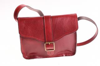 Dámská kožená kabelka červená - 10762B