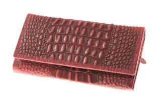 Dámská luxusní kožená červená peněženka designovaná 733662 Kroko