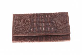 Dámská luxusní kožená hnědá peněženka designovaná 733632 Kroko