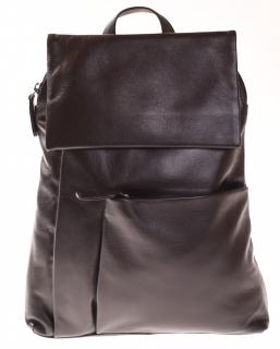 Dámský elegantní černý kožený městský batoh 25012