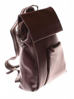 Dámský elegantní hnědý kožený městský batoh 25032