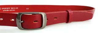 Dámský kožený opasek červený - 60030-190-93 obvod pasu: 70cm