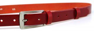 Dámský kožený opasek červený - 60062- 176-93 obvod -pasu: 100 cm