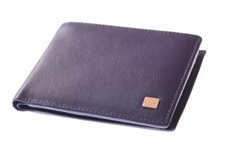 Pánská  luxusní kožená černá peněženka - 746212PL Barva: Modrá