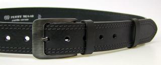 Pánský kožený opasek černý - 60012- 02-2-60 obvod -pasu: 100 cm