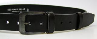 Pánský kožený opasek černý - 60012-2-PR1-60 obvod -pasu: 105 cm