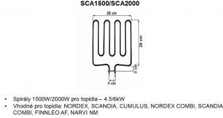 Topná spirála SCA typ: SCA1500 - 1500W