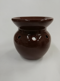 Aromalampa keramická hnědá 3 dírky - výška 10 cm