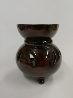 Aromalampa keramická hnědá - výška 10 cm