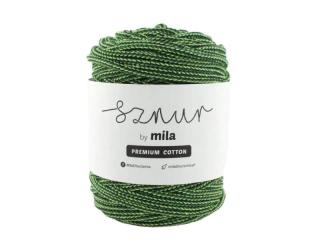 Bavlněná šňůra PREMIUM COTTON 5mm/100m - mix zelená (Skladem)