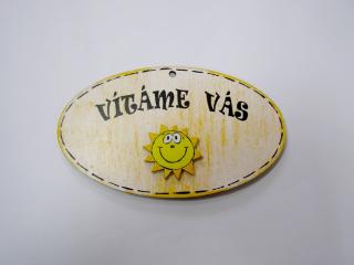 Cedulka ovál - 14 x 8 cm - Vítáme Vás