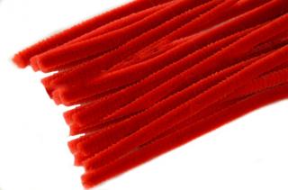 Chlupatý drátek Ø3 mm - délka cca 30 cm - červená