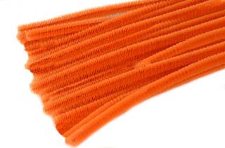Chlupatý drátek Ø6 mm - délka cca 30 cm - oranžová