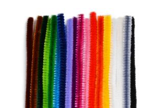 Chlupatý drátek Ø8 mm - délka cca 30 cm - mix barev (Cena za sáček)
