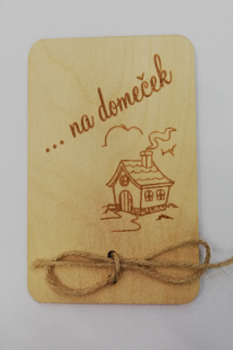 Darovací cedulka - 14 x 10 cm - ...na domeček