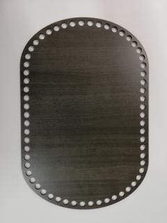 Dno na háčkované košíky  - překližka carbon ovál  - 30 x 20 cm (skladem)