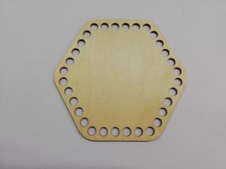 Dno na háčkované košíky  - překližka hexagon obloučkový 15 cm (skladem)