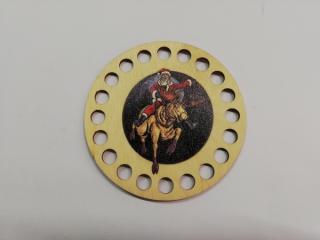 Dno na háčkované košíky  - překližka kruh santa se sobíkem 10 cm (skladem)