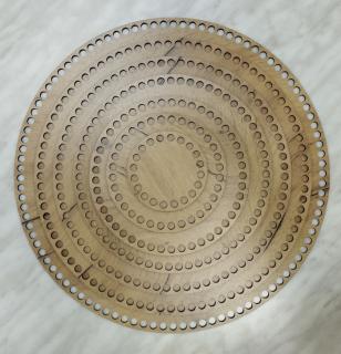 Dno na háčkované košíky - překližka světlý dub kruh  - 25 cm (skladem)