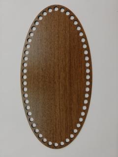 Dno na háčkované košíky  - překližka tmavý dub elipsa  - 40 x 20 cm (skladem)