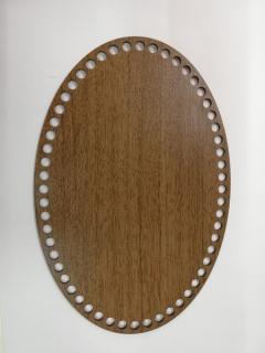 Dno na háčkované košíky  - překližka tmavý dub ovál  - 30 x 20 cm (skladem)