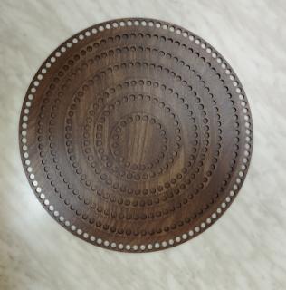 Dno na háčkované košíky  - překližka tmavý ořech kruh - 10 cm