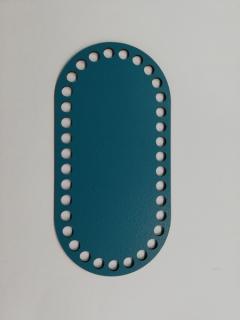 Dno na háčkované košíky  - překližka tyrkys ovál  - 20 x 10 cm (skladem)