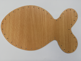 Dno na pletení pedigem buk - ryba 33 x 19 cm