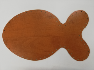 Dno na pletení pedigem kalvados - ryba 33 x 19 cm