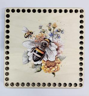 Dno/víko - čtverec 20x20 cm - Včely