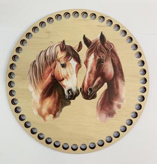 Dno/víko - kruh 20 cm - Dva koně