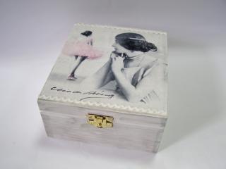 Dřevěná krabička - 4 přihrádky - Balet