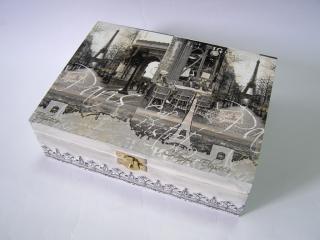 Dřevěná krabička - 6 přihrádek - Paris