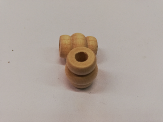 Dřevěné korálky pro tvorbu bonbon přírodní - 17x13 mm
