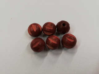 Dřevěné korálky pro tvorbu kulička rýhovaná cihlová- 10 mm