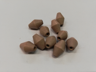 Dřevěné korálky pro tvorbu kulička tvarovaná hnědá 2 - 12x8 mm