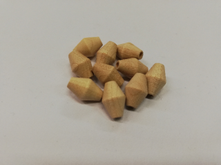 Dřevěné korálky pro tvorbu kulička tvarovaná přírodní - 12x8 mm