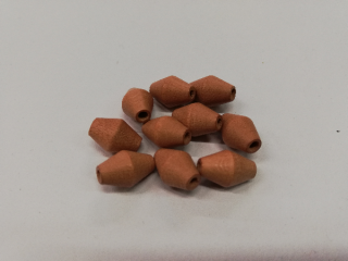 Dřevěné korálky pro tvorbu kulička tvarovaná světle hnědá - 12x8 mm