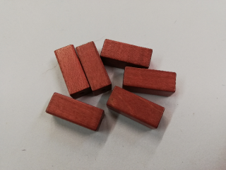 Dřevěné korálky pro tvorbu kvádr cihlový - 20x8 mm