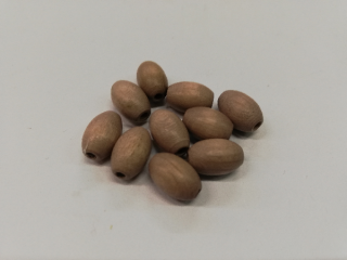 Dřevěné korálky pro tvorbu oliva hnědá 2 - 10x6 mm