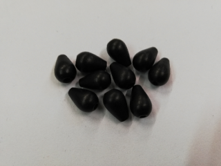 Dřevěné korálky pro tvorbu slza černá - 12x8 mm