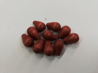 Dřevěné korálky pro tvorbu slza cihlová - 12x8 mm