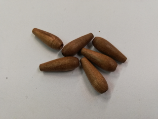 Dřevěné korálky pro tvorbu slza velká hnědá 1 - 22x8 mm