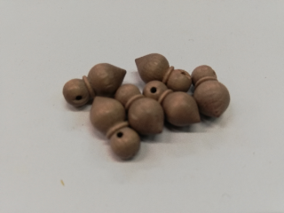 Dřevěné korálky pro tvorbu špička hnědá 2 - 10x8 mm
