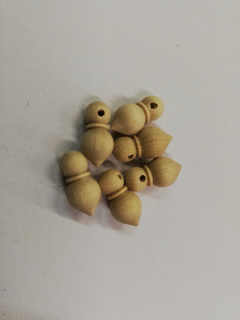 Dřevěné korálky pro tvorbu špička přírodní  - 10x8 mm